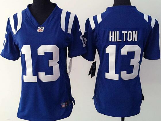 nike Indianapolis Colts 13 T.Y. Hilton blue women football Jerseys