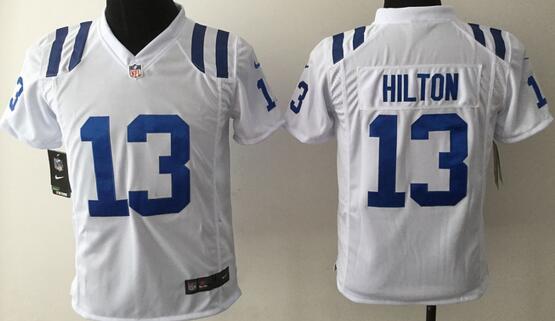 nike Indianapolis Colts 13 T.Y. Hilton white kids youth football Jerseys