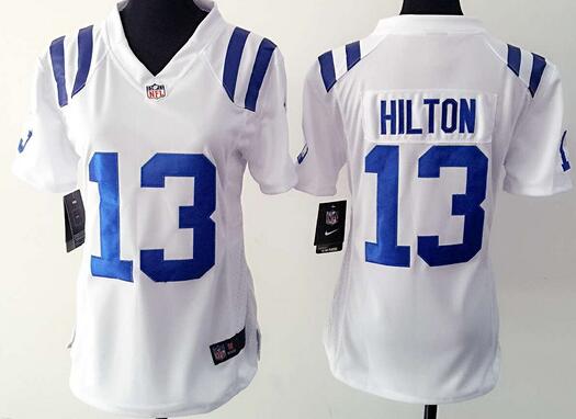nike Indianapolis Colts 13 T.Y. Hilton white women football Jerseys