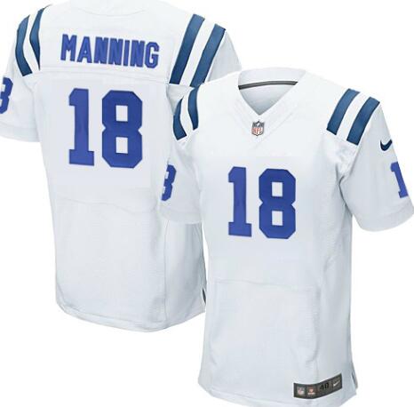 nike Indianapolis Colts 18 Peyton Manning white elite NFL Jerseys