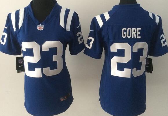 nike Indianapolis Colts 23 GFrank Gore blue women football Jerseys