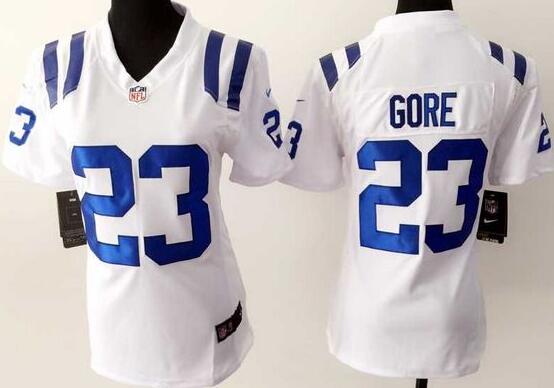 nike Indianapolis Colts 23 GFrank Gore white women football Jerseys