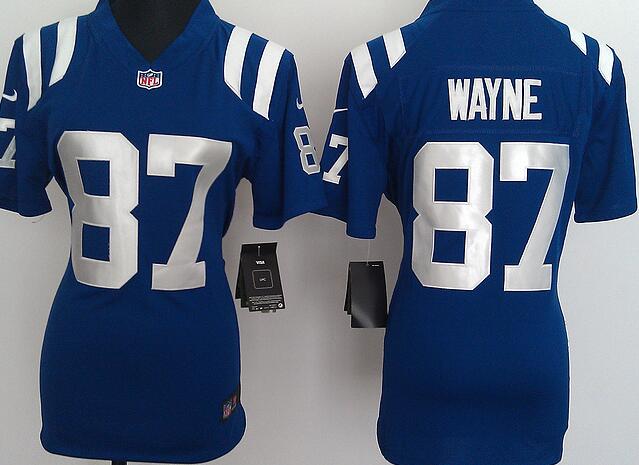 nike Indianapolis Colts 87 Reggie Wayne blue women football Jerseys