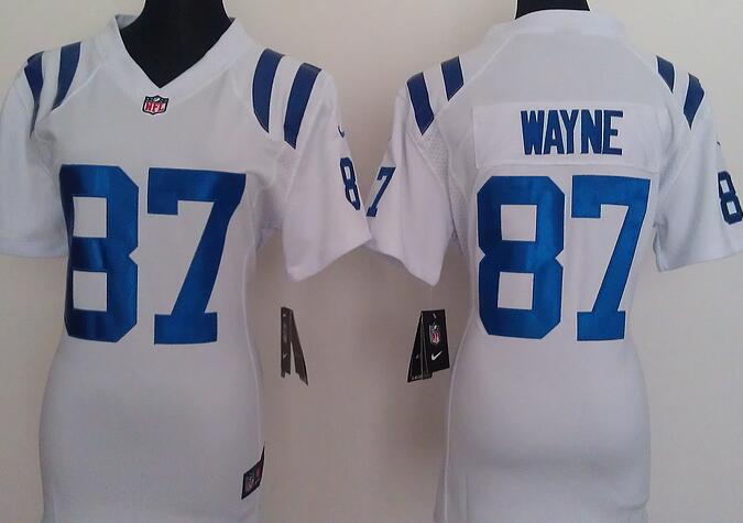nike Indianapolis Colts 87 Reggie Wayne white women football Jerseys