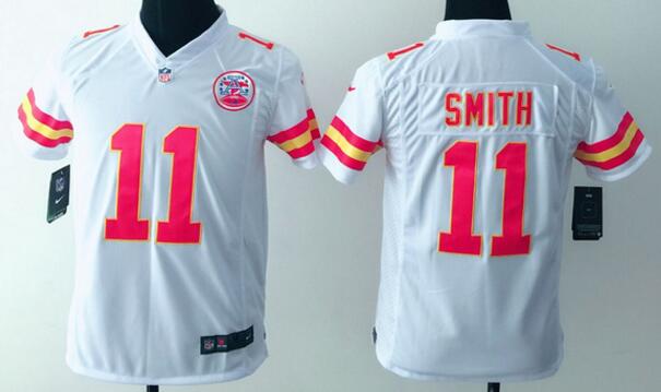 nike Kansas City Chiefs 211 Smith white kids youth football Jerseys