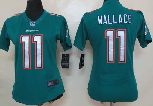 nike Miami Dolphins 11 Wallace green limited women football Jerseys