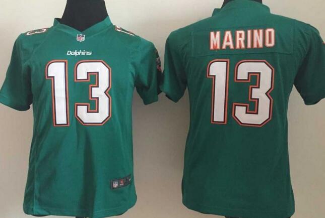 nike Miami Dolphins 13 Marino Green kids football Jerseys