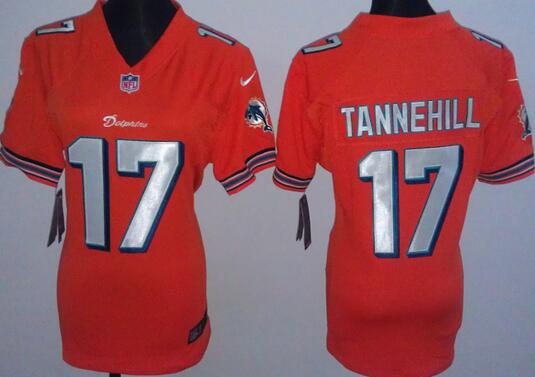 nike Miami Dolphins 17 Tannehill orange women football Jerseys