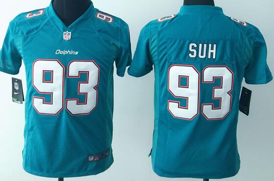 nike Miami Dolphins 93 Ndamukong Suh green kids youth football Jerseys