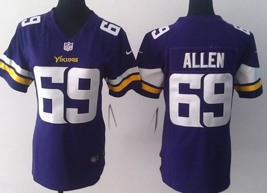 nike Minnesota Vikings  69 Jared Allen purple women football Jerseys