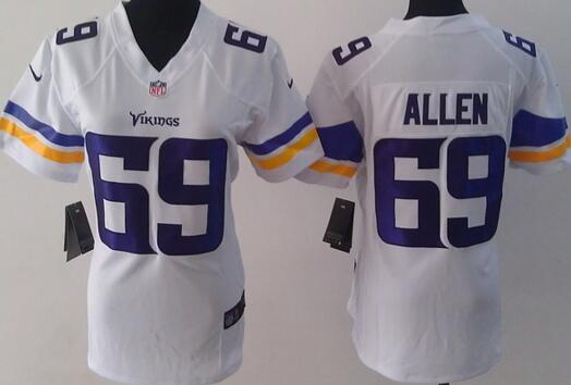 nike Minnesota Vikings  69 Jared Allen white women football Jerseys