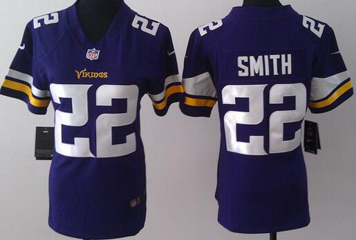 nike Minnesota Vikings 22 Smit purple women football Jerseys