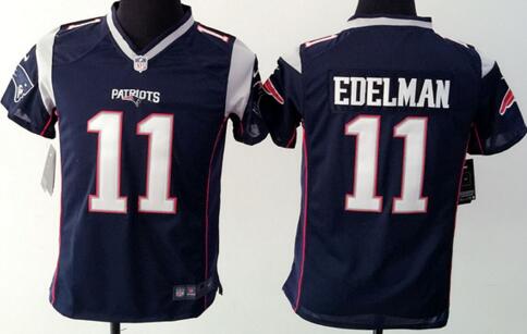 nike New England Patriots 11 Julian Edelman blue kids youth football Jerseys