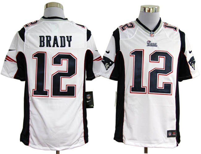nike New England Patriots 12 Tom Brady  white game jerseys