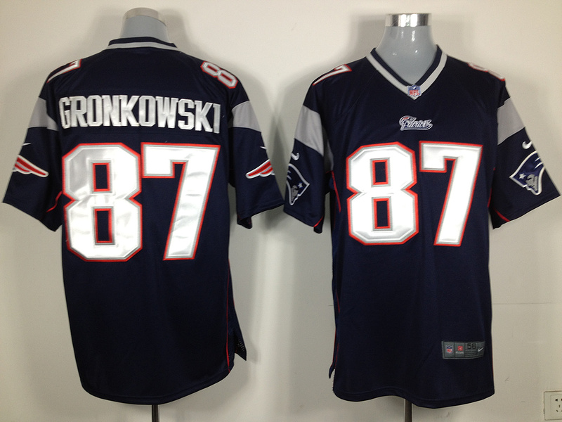 nike New England Patriots 87 GRONKOWSKI  blue game jerseys