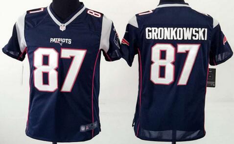 nike New England Patriots 87 Rob Gronkowski  blue kids youth football Jerseys