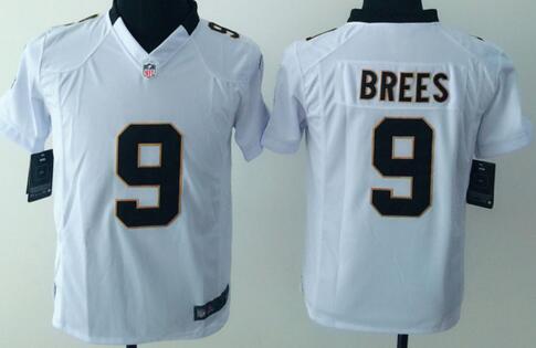 nike New Orleans Saints 9 Saints Drew white kids youth football Jerseys