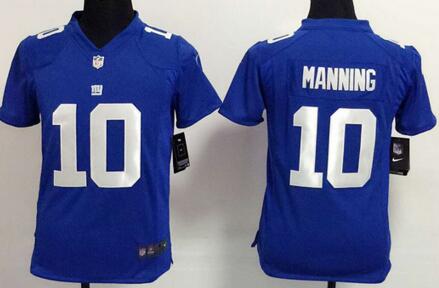 nike New York Giants 10 Eli Manning blue kids youth football Jerseys