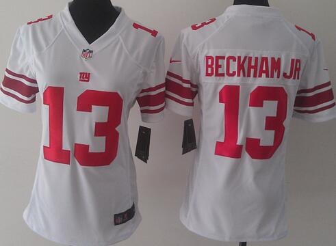 nike New York Giants 13 Odell Beckham Jr white women football Jerseys