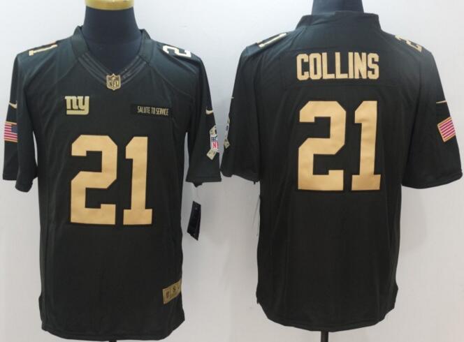 nike New York Giants 21 Landon Collins Pro Line Team Color gold number football men Jersey