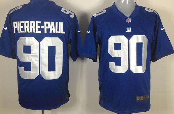 nike New York Giants 90 PIERRE-PAUL  Blue game football jerseys