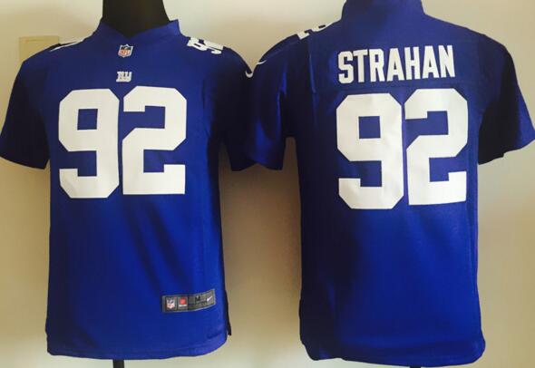 nike New York Giants 92 strahan blue kids youth football Jerseys