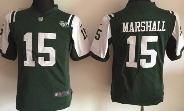 nike New York Jets 15 Brandon Marshall green kids youth nfl football jerseys