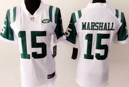 nike New York Jets 15 Brandon Marshall white women nfl football jerseys