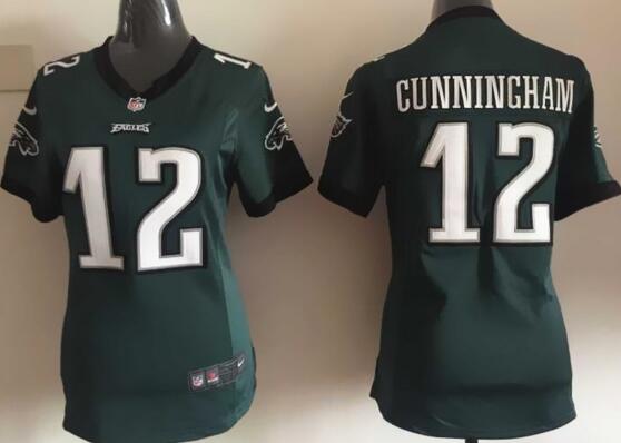 nike Philadelphia Eagles 12 Randall Cunningham green women nfl football Jerseys