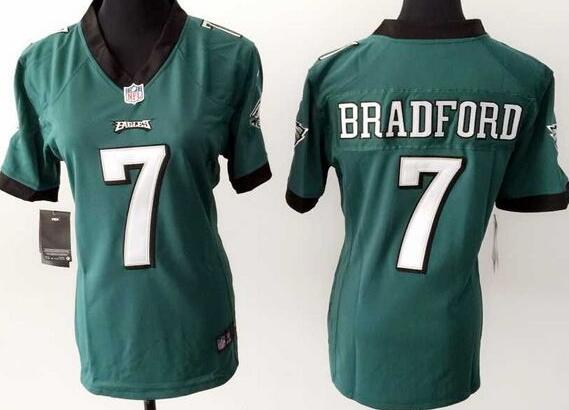 nike Philadelphia Eagles 7 Bradford green women football Jerseys