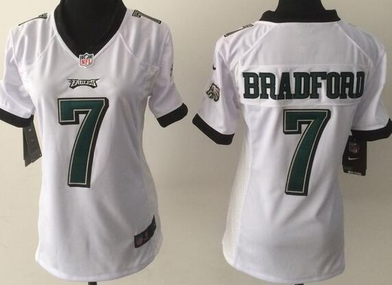 nike Philadelphia Eagles 7 Bradford white women football Jerseys