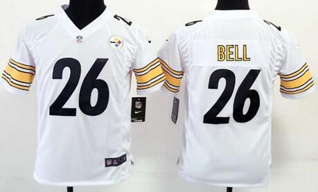 nike Pittsburgh Steelers 26 Le Veon Bell white kids youth football Jerseys