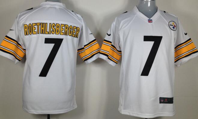 nike Pittsburgh Steelers 7 Ben Roethlisberger game white jersey