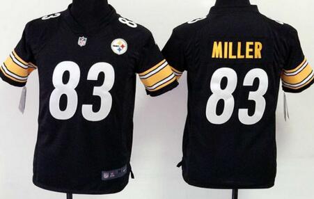 nike Pittsburgh Steelers 83 Heath Miller black kids youth football Jerseys