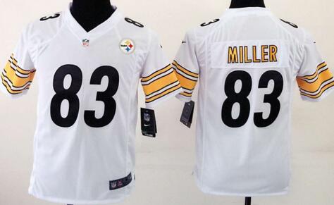 nike Pittsburgh Steelers 83 Heath Miller white kids youth football Jerseys