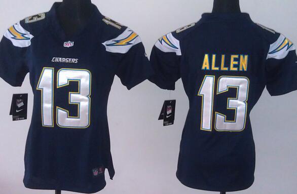 nike San Diego Chargers 13 Keenan Allen blue women football Jerseys