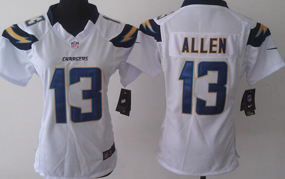 nike San Diego Chargers 13 Keenan Allen white women football Jerseys