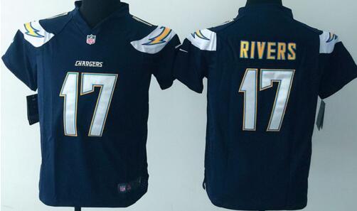 nike San Diego Chargers 17 Philip Rivers blue kids youth football Jerseys