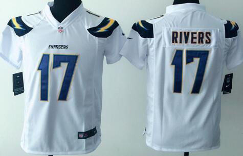 nike San Diego Chargers 17 Philip Rivers white kids youth football Jerseys