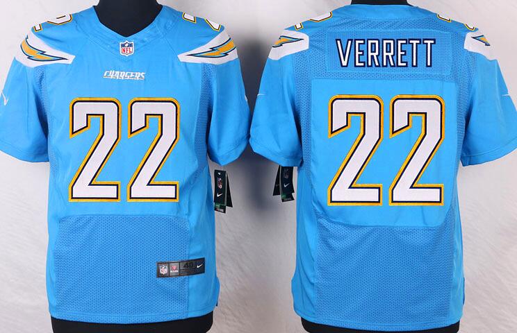 nike San Diego Chargers 22 Verrett skyblue elite nike nfl jersey