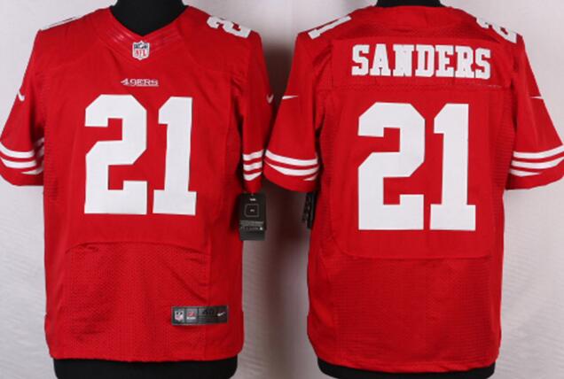 nike San Francisco 49ers 21 Deion Sanders Red football elite jersey