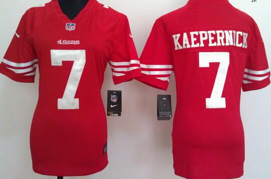 nike San Francisco 49ers 7 Colin Kaepernick red women football Jerseys
