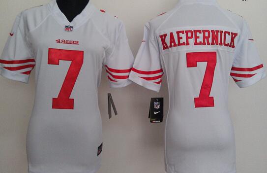 nike San Francisco 49ers 7 Colin Kaepernick white women football Jerseys