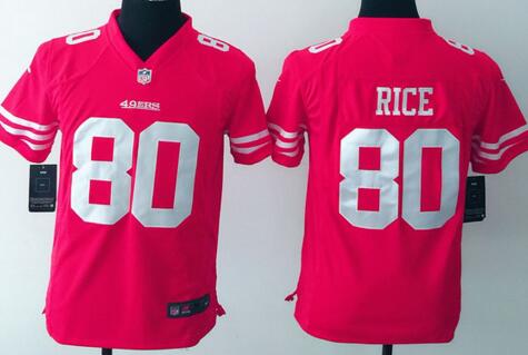 nike San Francisco 49ers 80 Jerry Rice red kids youth football Jerseys