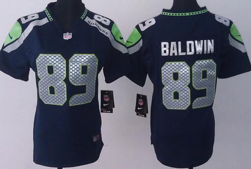 nike Seattle Seahawks  89 baldwin blue women football Jerseys