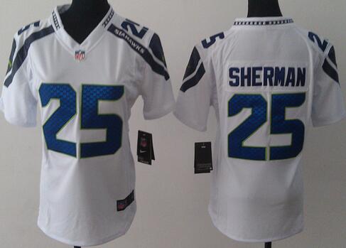 nike Seattle Seahawks 25 Richard Sherman white women football Jerseys