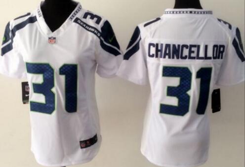 nike Seattle Seahawks 31 Kam Chancellor white women football Jerseys