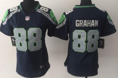 nike Seattle Seahawks 88 Jimmy Graham blue women football Jerseys