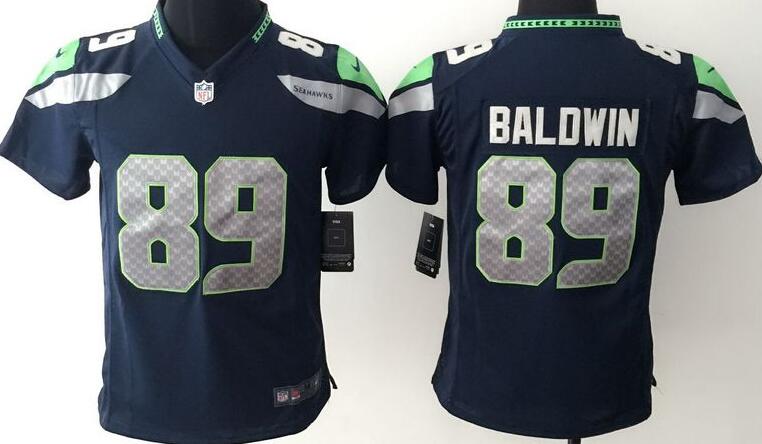 nike Seattle Seahawks 89 baldwin blue kids youth football Jerseys