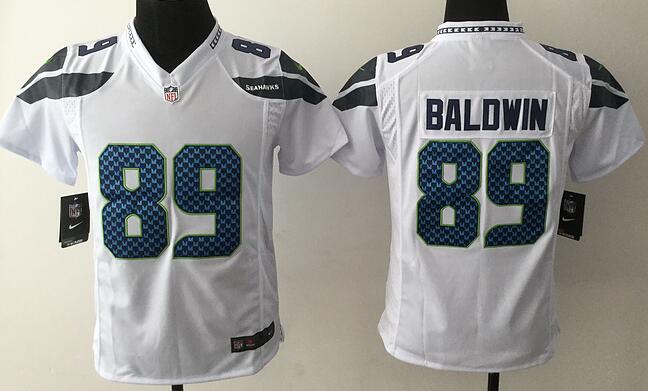 nike Seattle Seahawks 89 baldwin white kids youth football Jerseys